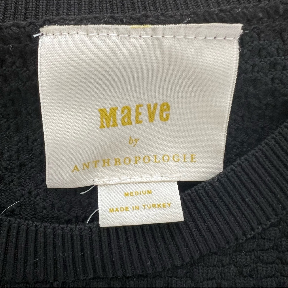 🎉HP🎉 NWT Anthropologie Maeve Sheer Polka Dot Long-Sleeve, Ruffled Shoulder Top M - Picture 5 of 7